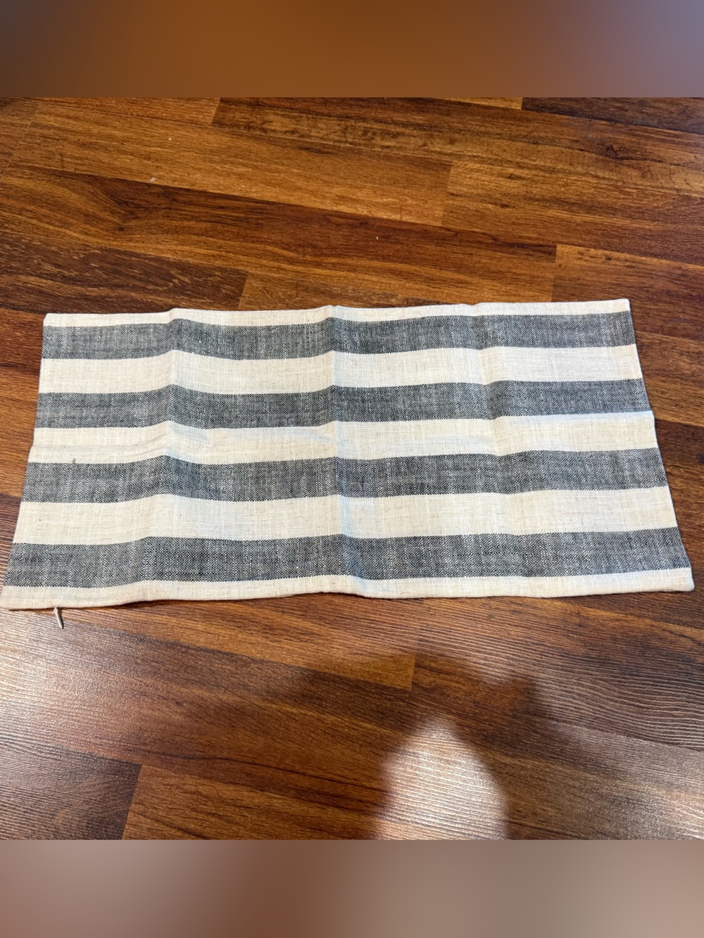 White and Grey Striped Pillow Case NWOT